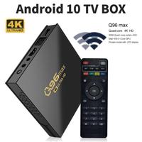 Q96 MAX cheap tv box 8/16GB+128/256GB Quad Core 4k tv box device RJ45 10M/100M Wifi box android 10 BT Voice Media player