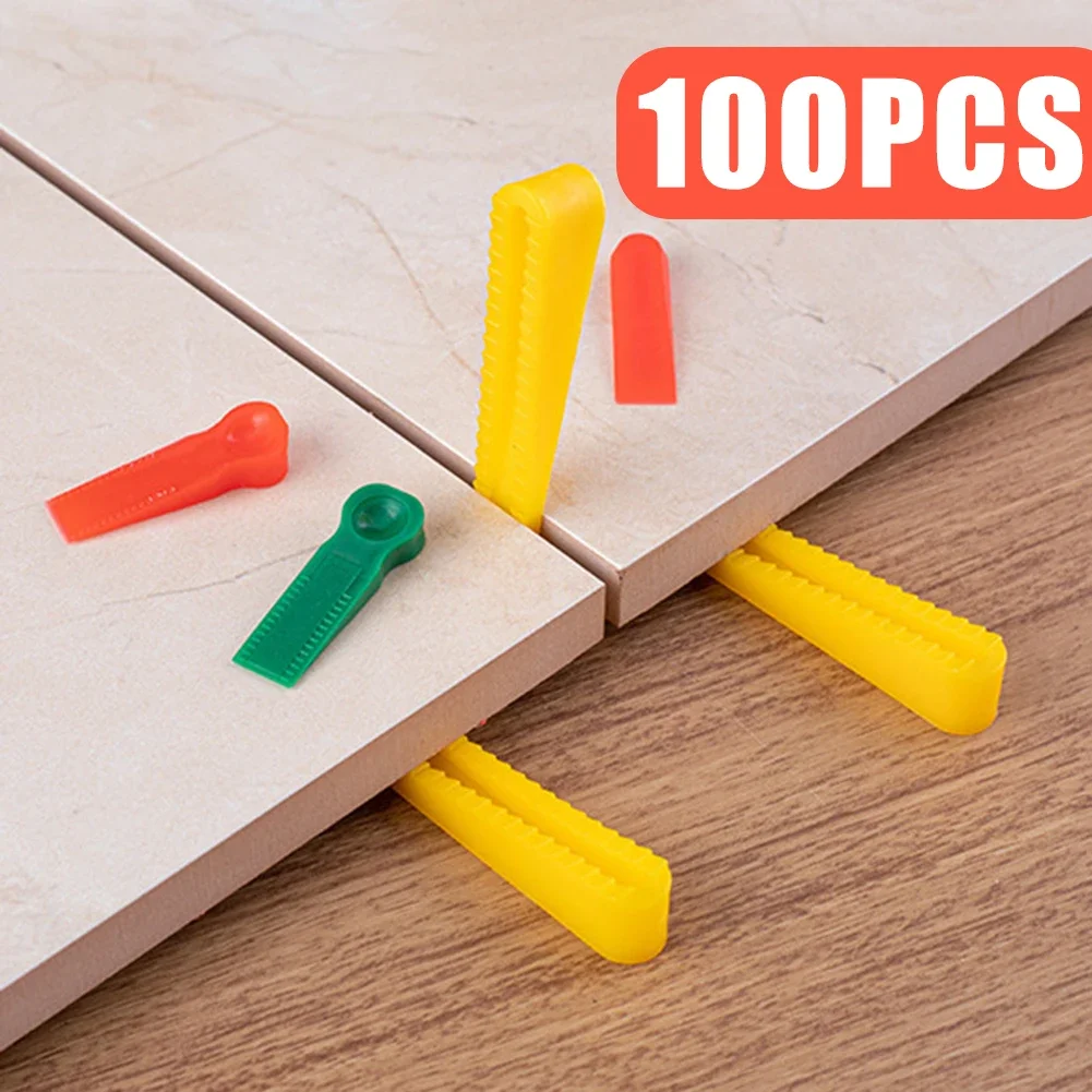 100 ชิ้นเซรามิค Spacers Wedge ระบบปรับระดับกระเบื้องตําแหน่งคลิปสําหรับพื้น Gap Fixing เครื่องมือก่อสร้างอาคาร