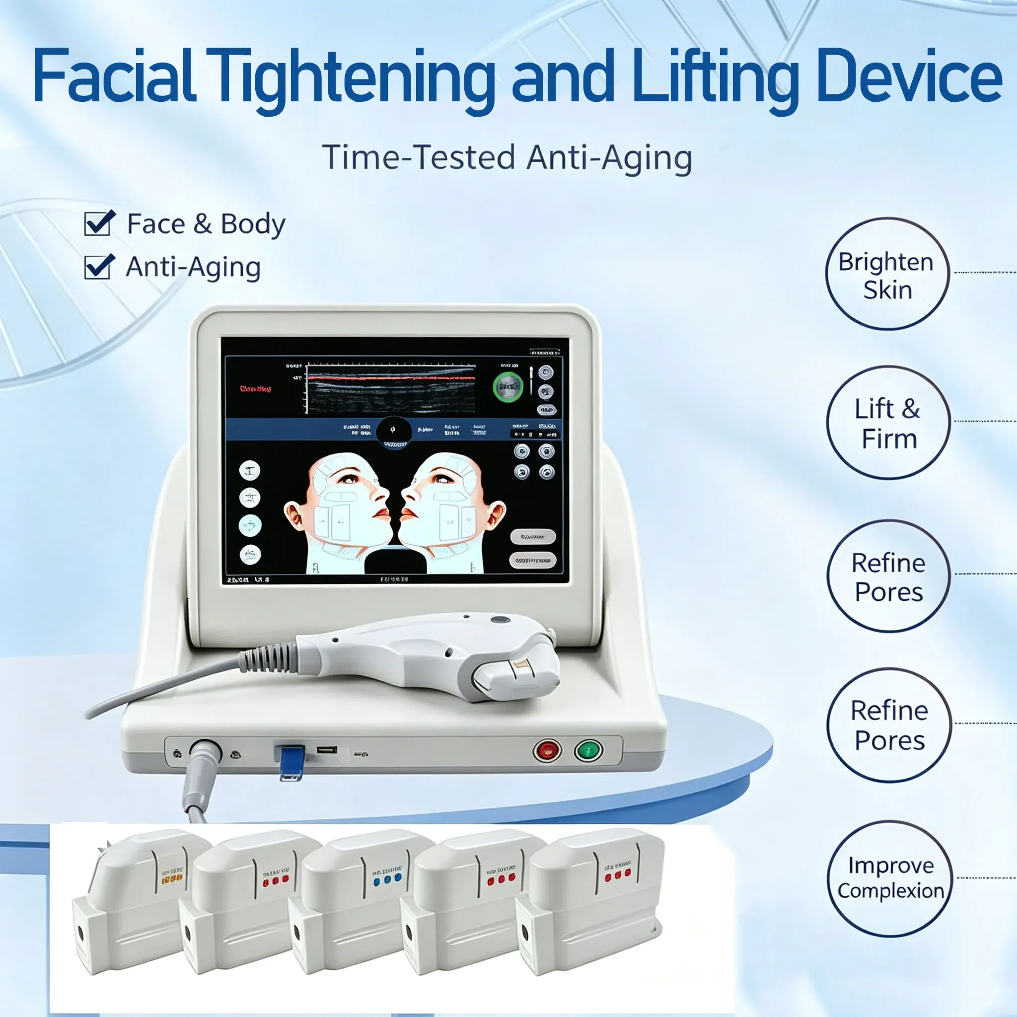 Portable 1.5mm/3.0mm/3.5mm Facial Skin Tightening And Lifting Device With Multifunctional Skin Management For Beauty Salons