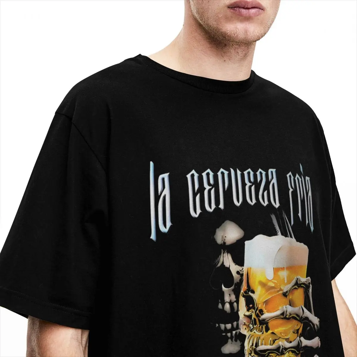 Haikyuu T-Shirt Funny Skeleton Love Beer Cotton T-Shirts Popular Tshirt for Adult Summer Y2K Retro Casual Short Sleeve Top Tees