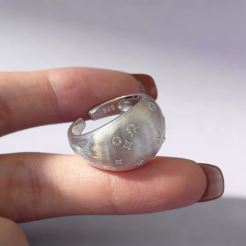 925 Sterling Silver Rings for Women Couple Minimalist Handmade Big Oval Ball Zircon Ring Fine Jewelry Gift Prevent Allergy