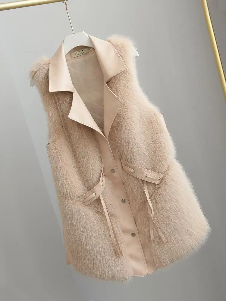 

Fur Vest Female Long Imitation Fox Fur Vest Young Vest 2023 New Environmentally Friendly Mao Mao Coat.