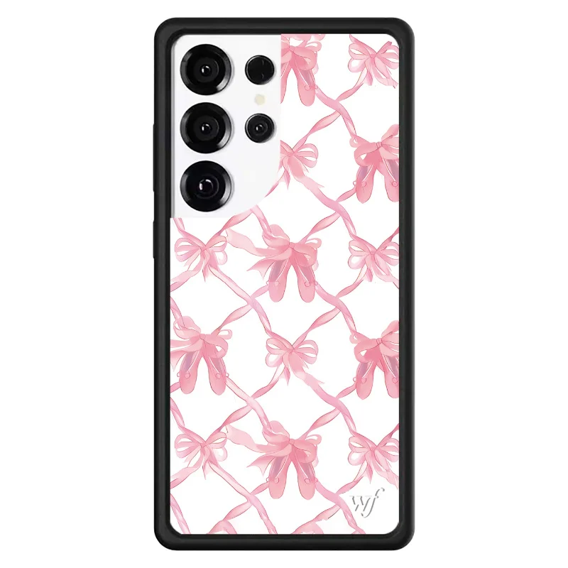Wildflower Kensington Kiss lipstick Phone Case For Samsung S23 S24 S25 S26 Ultra Bow Pink Pointe ballet shoes Cover﻿﻿﻿﻿﻿﻿﻿﻿﻿﻿