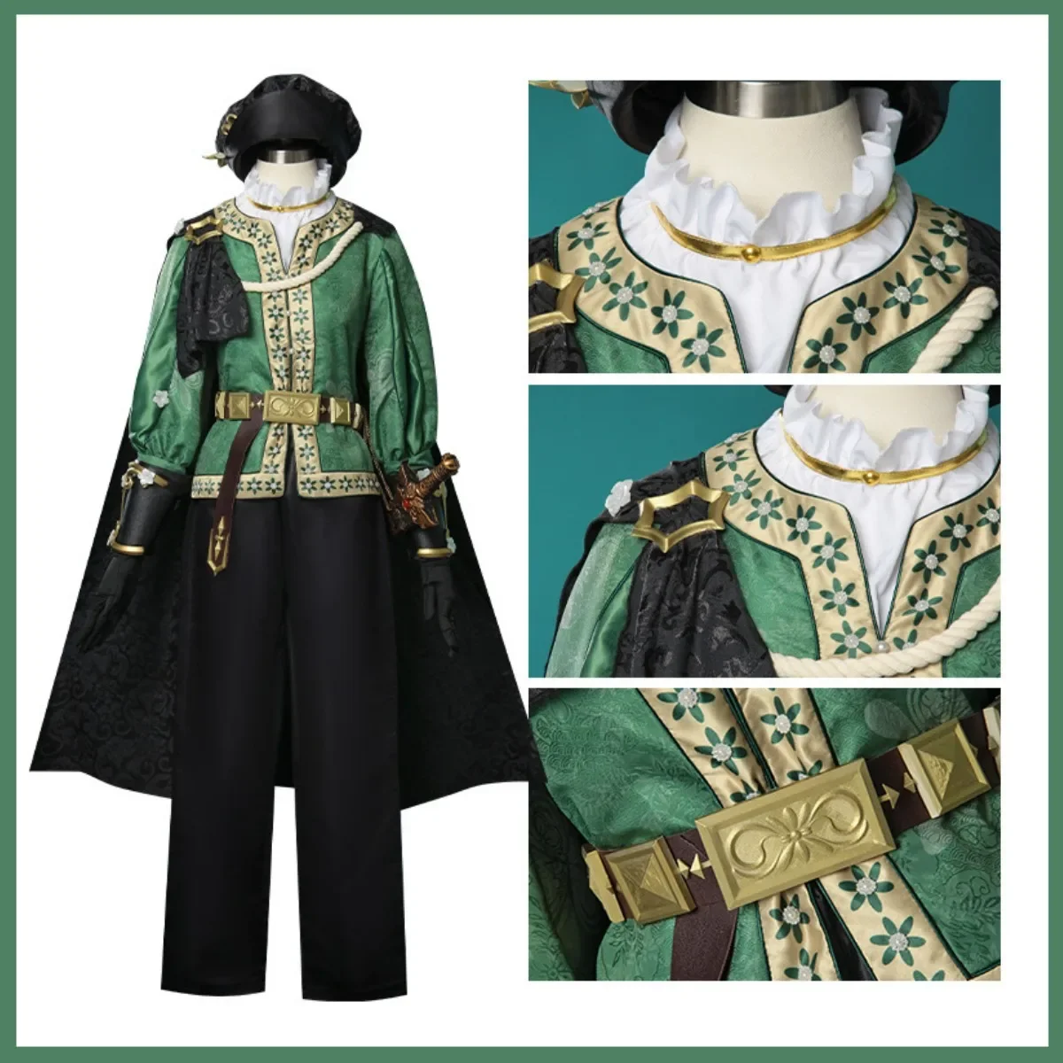 Costume de Cosplay du Patient Emil, Jeu d'Anime, Perruque Verte, Uniforme Everak, Ensemble Complet, Halloween, Noël, pour Homme Adulte