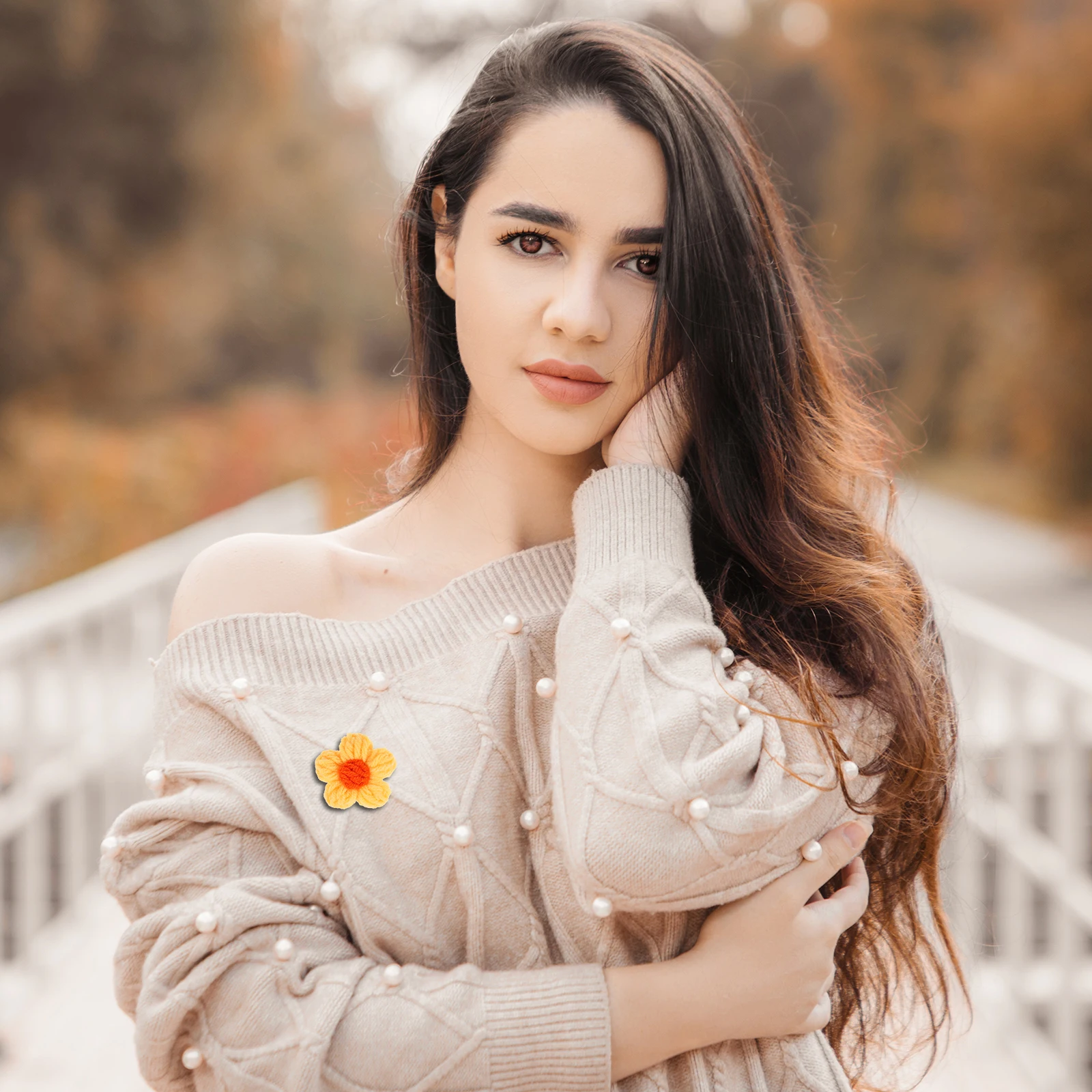 

10pcs Yarn Flower Accessories Durable Lightweight DIY Hairpin Decor Brooch Headband Charms Creative Headdress Making Supplies