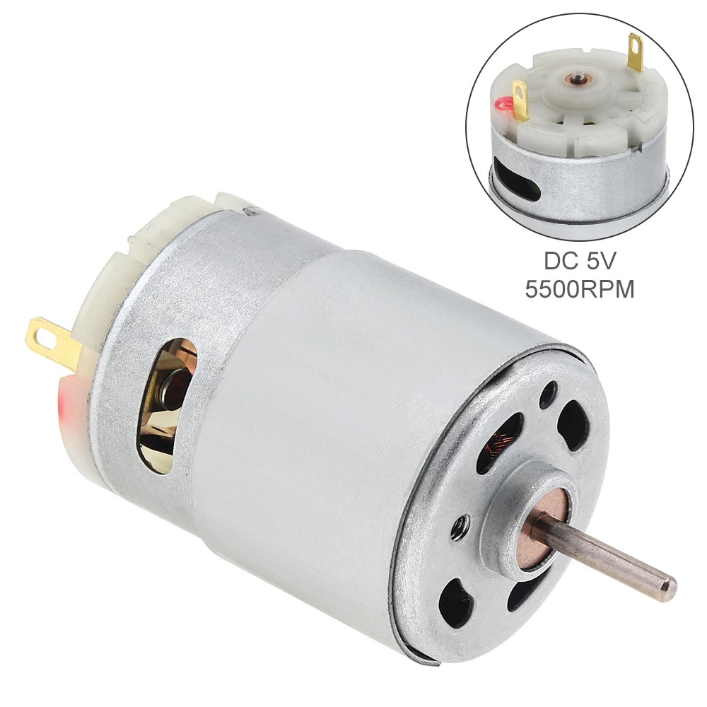 

RS380 DC Motor 5V 5500RPM Micro Motor with Shield Ring for DIY Toys Hair Drier Mini Fan and Small Appliance