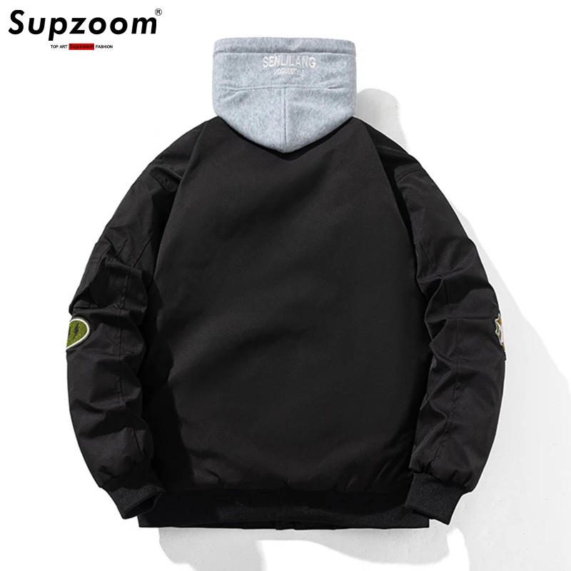 Supzoom New Arrival Hot Stand Collar Coat Baseball Uniform Zipper Cotton Liner Rib Sleeve Loose Brand Clothing Bomber Jacket Men