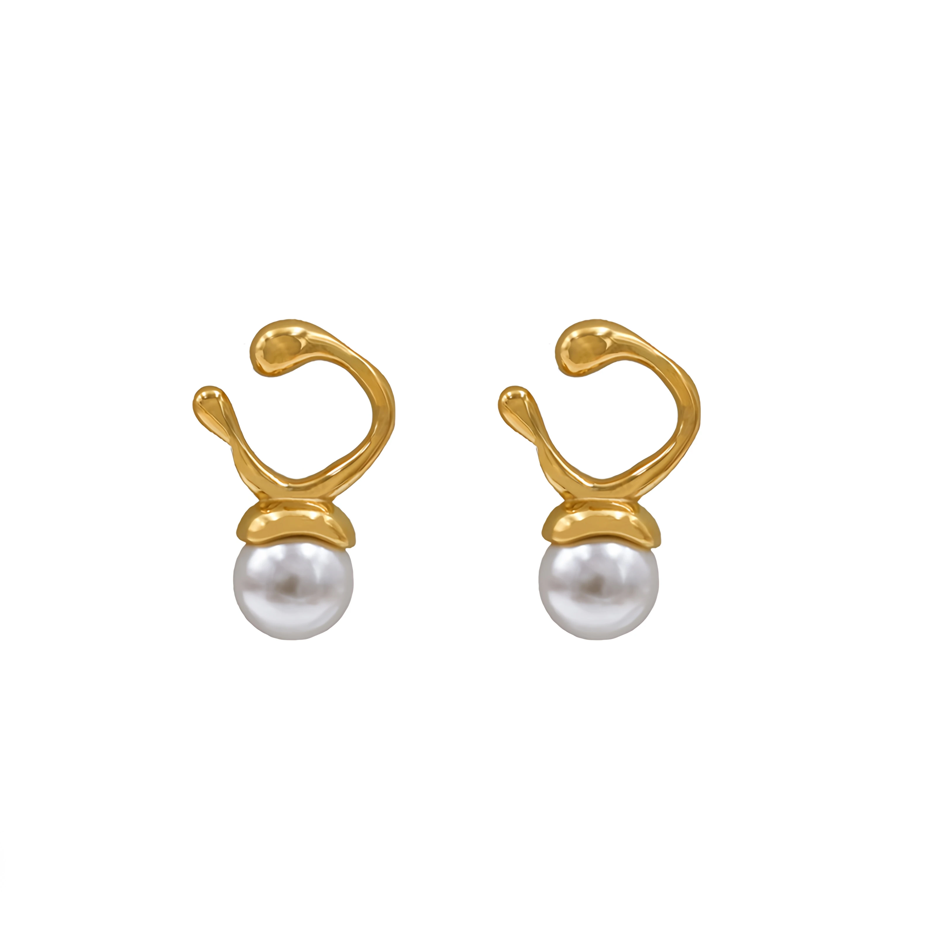 2024 Earrings stainless steel 18K golden earrings for women ring form Jewelry ateez style y2k Mother day Holiday gifts pearl