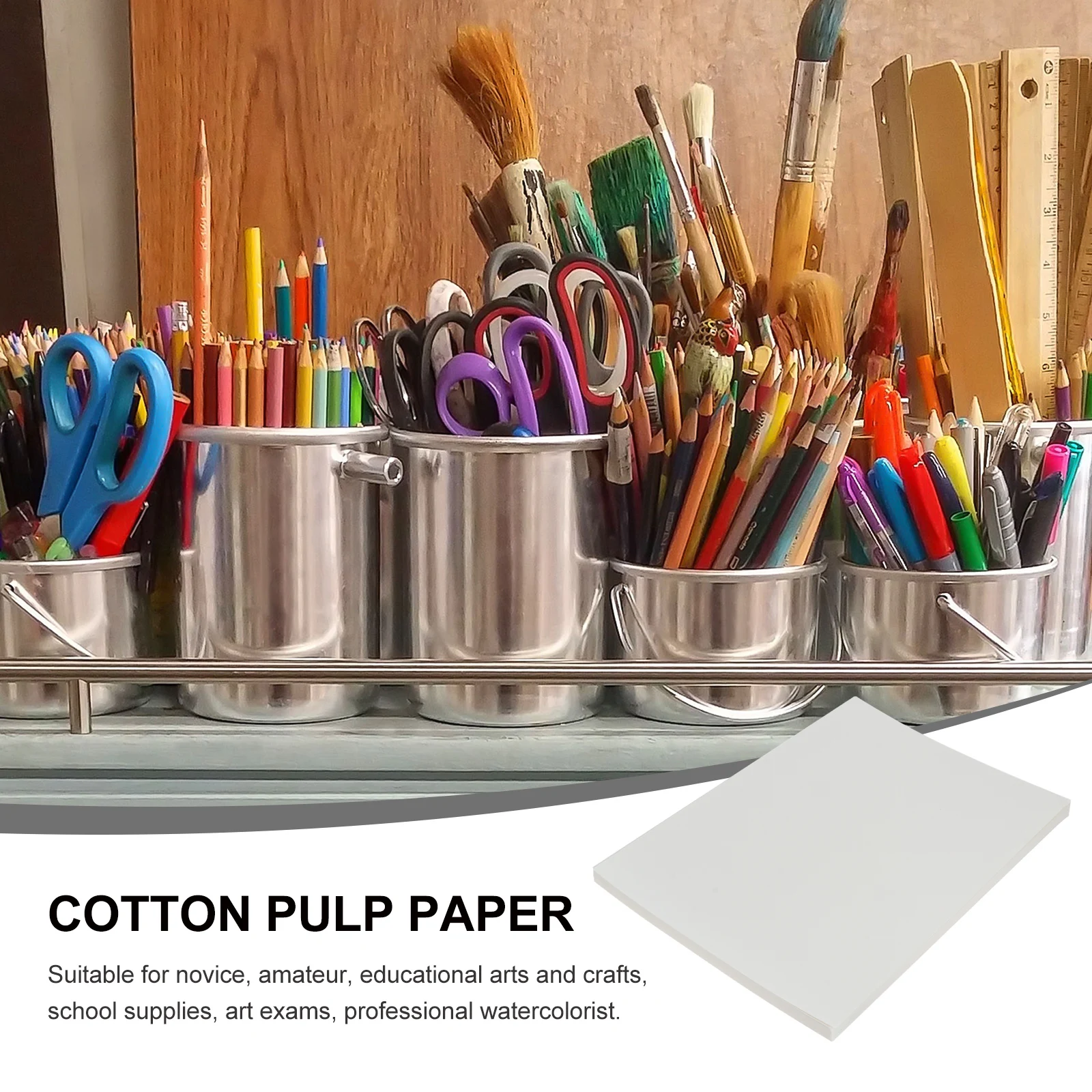 

20 Sheets Watercolor Paper Large Small Paint Painting Manual 50% Cotton Pulp Student