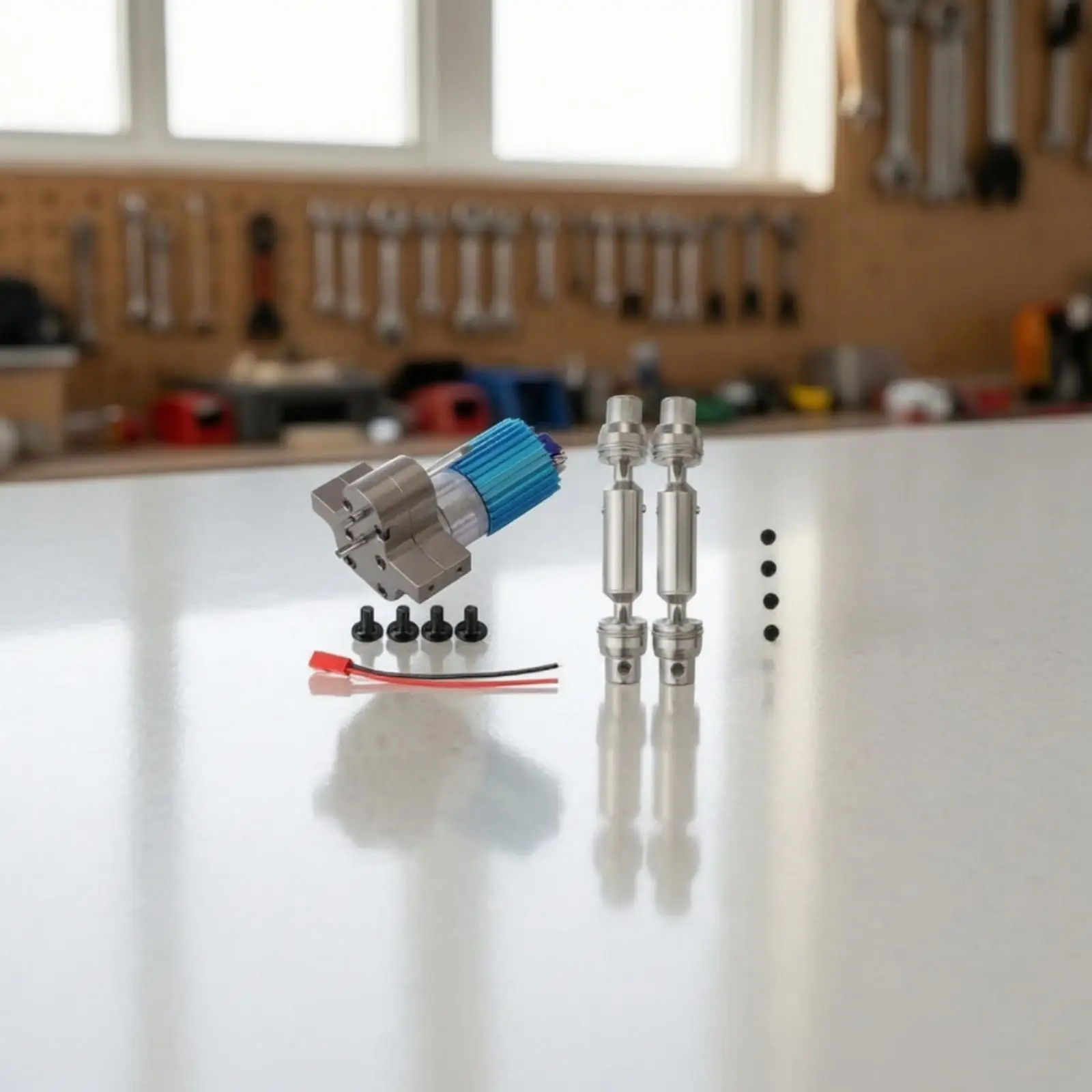370 Geared Motor with Aluminum Housing 24mm Diameter for RC Industrial Truck Drive Shaft Kit