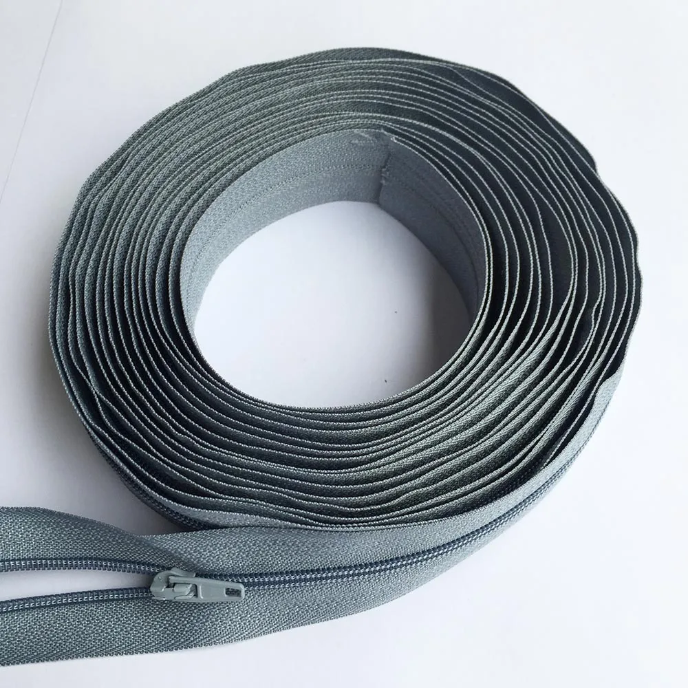 3-20Meters 3# Long Nylon Zippers Rolls with 6-40 Pieces Auto-lock Zipper Slider For Tailor DIY Garment Bags Sewing Accessories