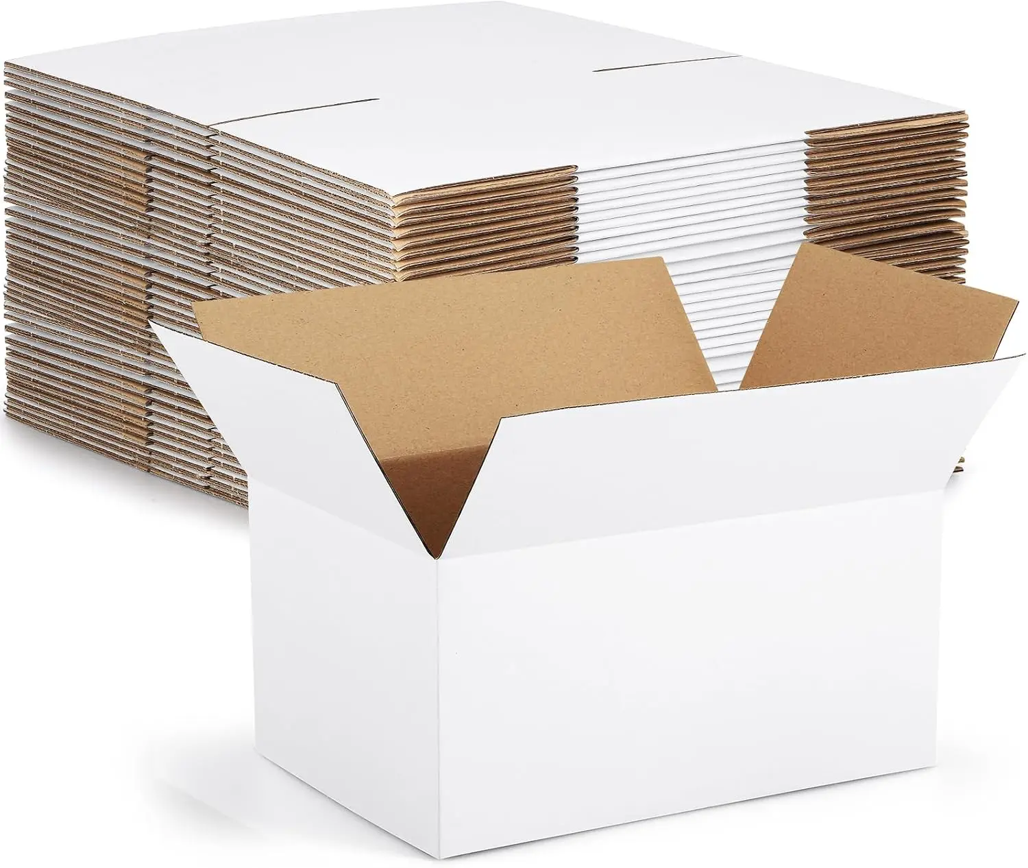 

10x7x5 Shipping Boxes 30 Pack, White Corrugated Cardboard Mailers for Small Business, Durable Packaging
