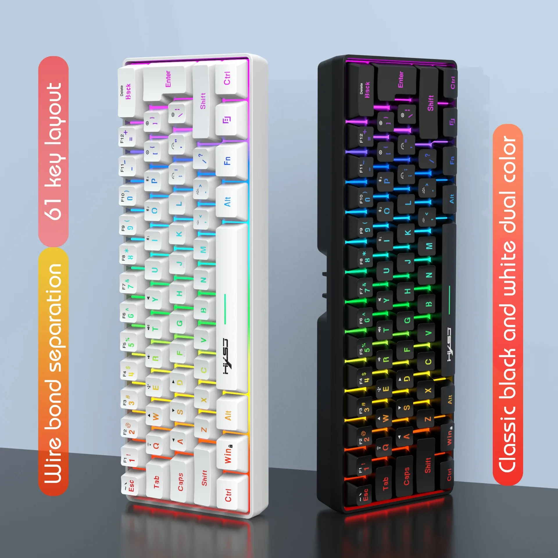 

L500 the three mode (2.4G/bluetooth/wired) compact film keyboard 2000mAh battery capacity RGB backlight support game，office