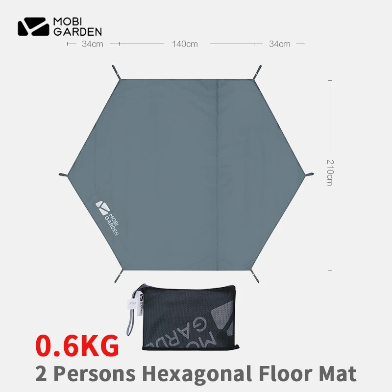 MOBI GARDEN Portable Folding Hexagonal Floor Mat Ultralight Waterproof Moisture-Proof Tent Mat Outdoor Camping Picnic Beach Mat