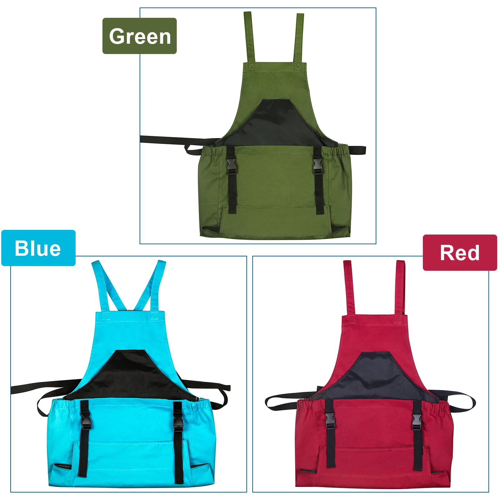 

ZK40 Outdoor Garden Apron Camping Gardening Harvesting Canvas Apron with Pockets for Vegetable Fruit Flowers