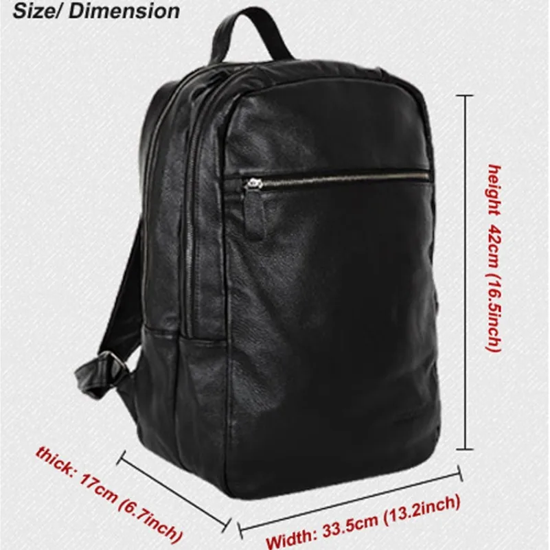 Fashion Simple Style Backpack For Men Genuine Leather Large Capacity Travel Rucksack Laptop Backpack  Male Hiking Bagpack M033