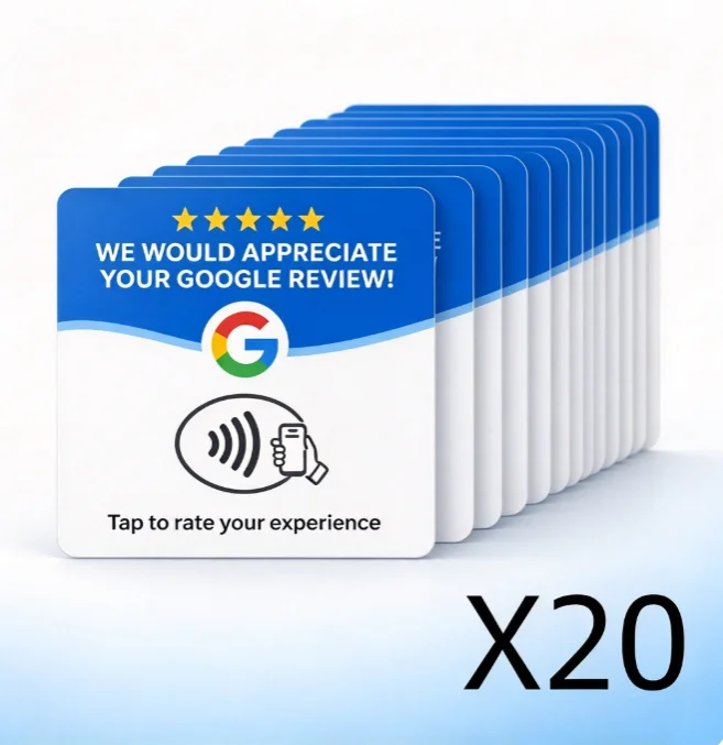 10-30 Pack Spanish Acrylic NFC Google Review Card 100000+ Cycles Touchless Social Media Stand for Business