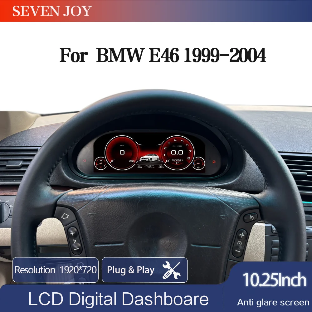 

10.25” For BMW 3 Series E46 M3 1998-2006 Car LCD Dashboard Digital Cluster Cockpit Instrument Speedometer Multifunctional