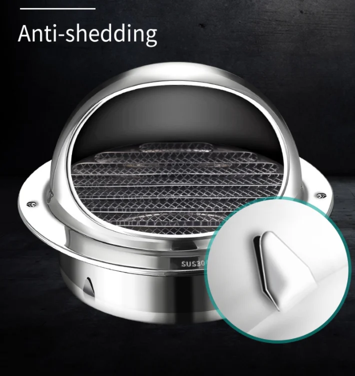 Φ150mm Rainproof Vent Cap Stainless Steel Exhaust Grille Cover Tube/Duct Outlet Windproof Ball Cap For Kitchen/Wall Ceiling