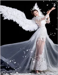 Adults and children angel feather wings prop model runway show festival party wings Christmas wedding