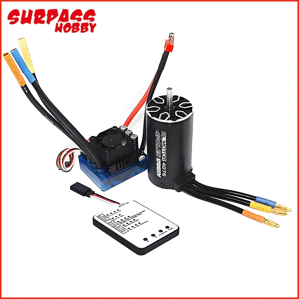 

Surpass Hobby 4076 1350KV/1550KV/1700KV/2000KV/2250KV Sensorless Brushless Motor 120A 3-6S ESC For 1/8 1:8 RC Car Truck