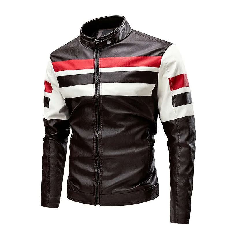 

Classic Motorcycle Riding Jacket for Men Retro Windproof Waterproof Leather Coat Autumn Protective Gear with Zipper Closure​