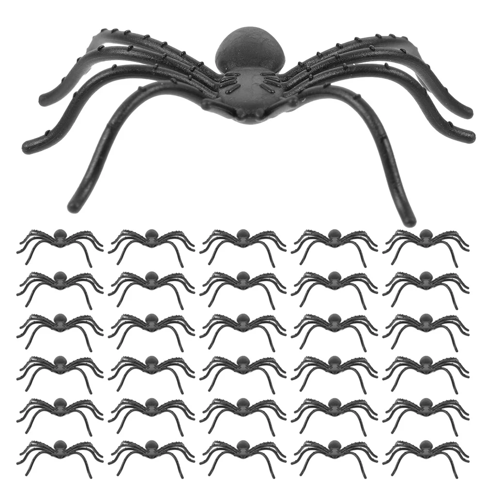 

150 шт., реквизит для розыгрыша-паука на Хэллоуин, реалистичные пластиковые пауки, жуткие украшения для вечеринки, страшные товары для дома с привидениями