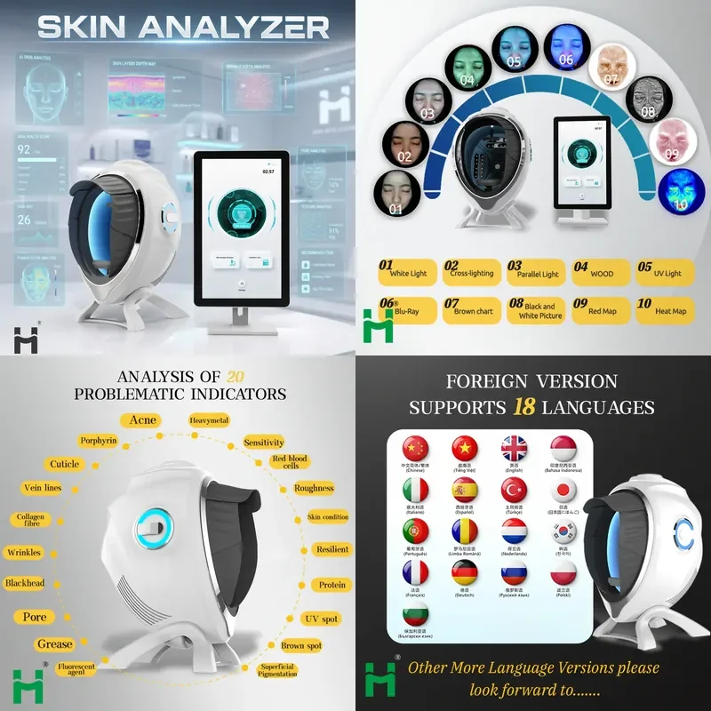 for Portable 3D Facial Skin Analyzer WiFi Touch Screen Digital Skin Analyzer Commercial