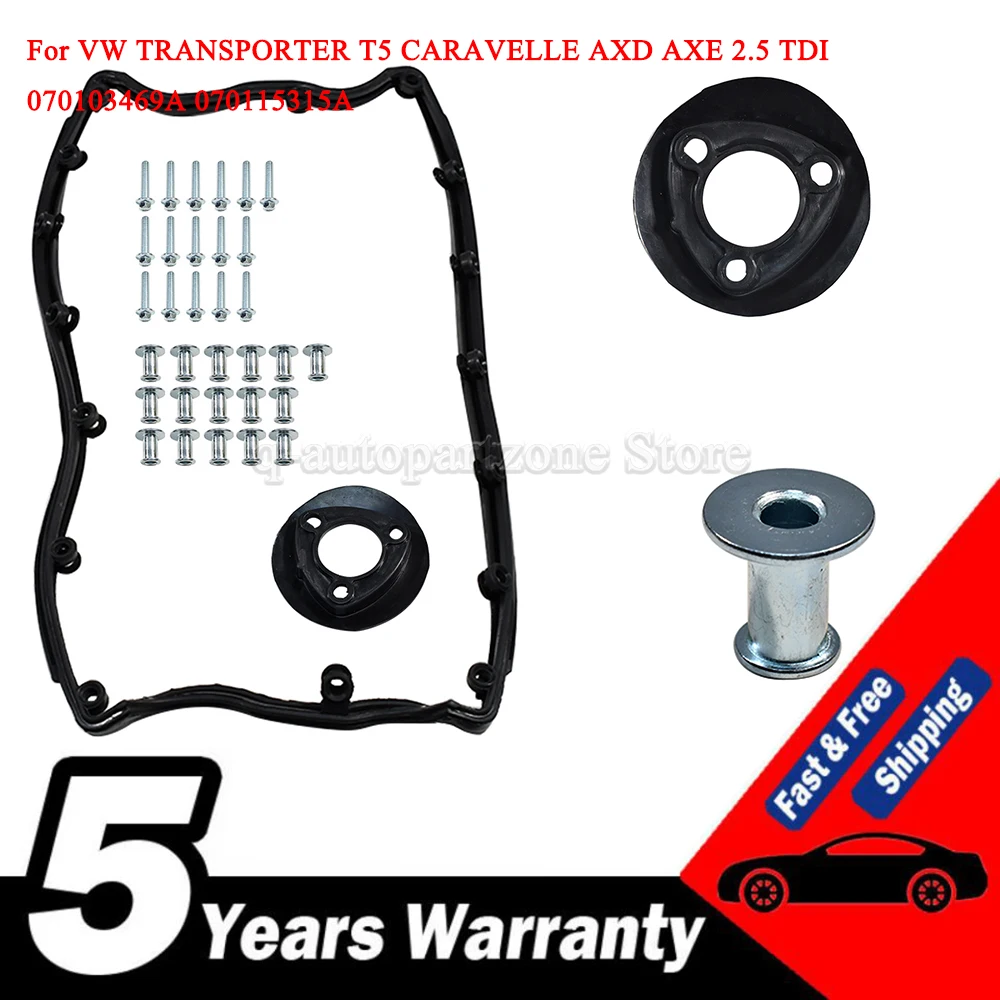 070103469A 070115315A Engine Valve Cover Gasket Kit ROCKER COVER GASKET For VW TRANSPORTER T5 CARAVELLE AXD AXE 2.5 TDI
