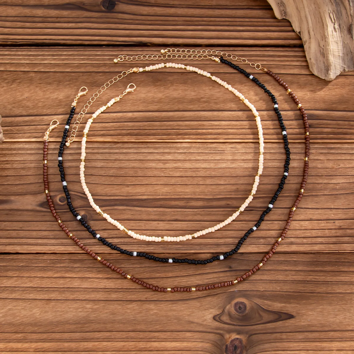 Böhmische mehrschichtige Perlenketten, Retro-Farbmix, Herren-Choker-Halsketten, modischer Partyschmuck, einfache Accessoires – Detail 4