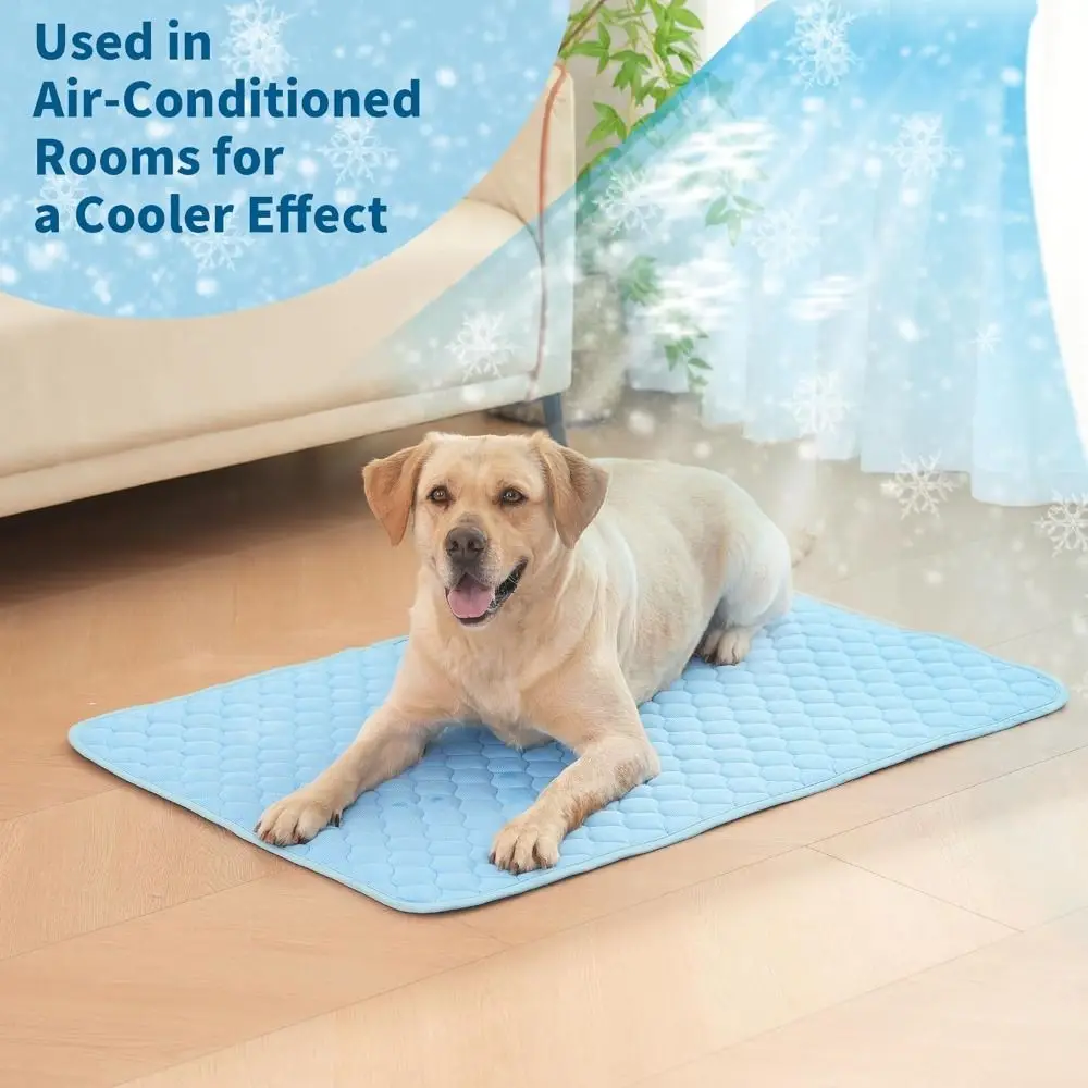 Keep Cooling EZ Clean Puppy Blanket Water Absorption Summer Pet Cooling Mat Ice Silk Cat Sleeping Pad Dog Bed
