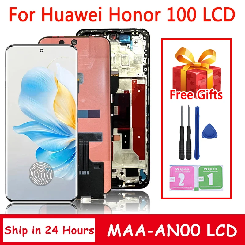 67-''oled-ディスプレイ-huawei-社の名誉-100-液晶ディスプレイタッチスクリーンデジタイザアセンブリの修理部品-honor100-maa-an00-ディスプレイ