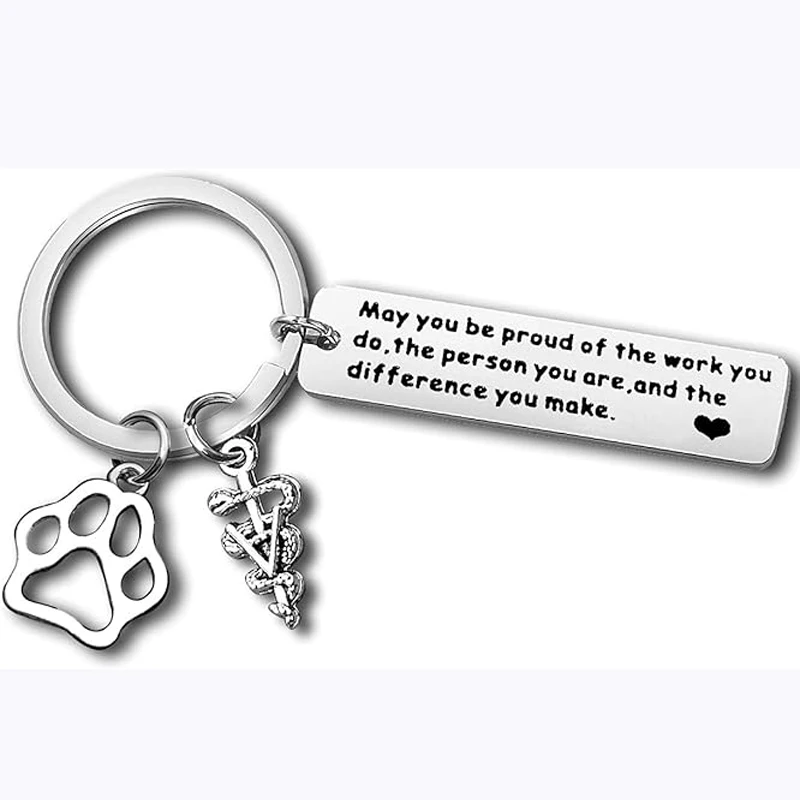 Thank You Appreciation Gifts Vet Tech Keychain Veterinary Student Graduation Gift Animal Lover Gift Nurse Keychain Coworker Gift