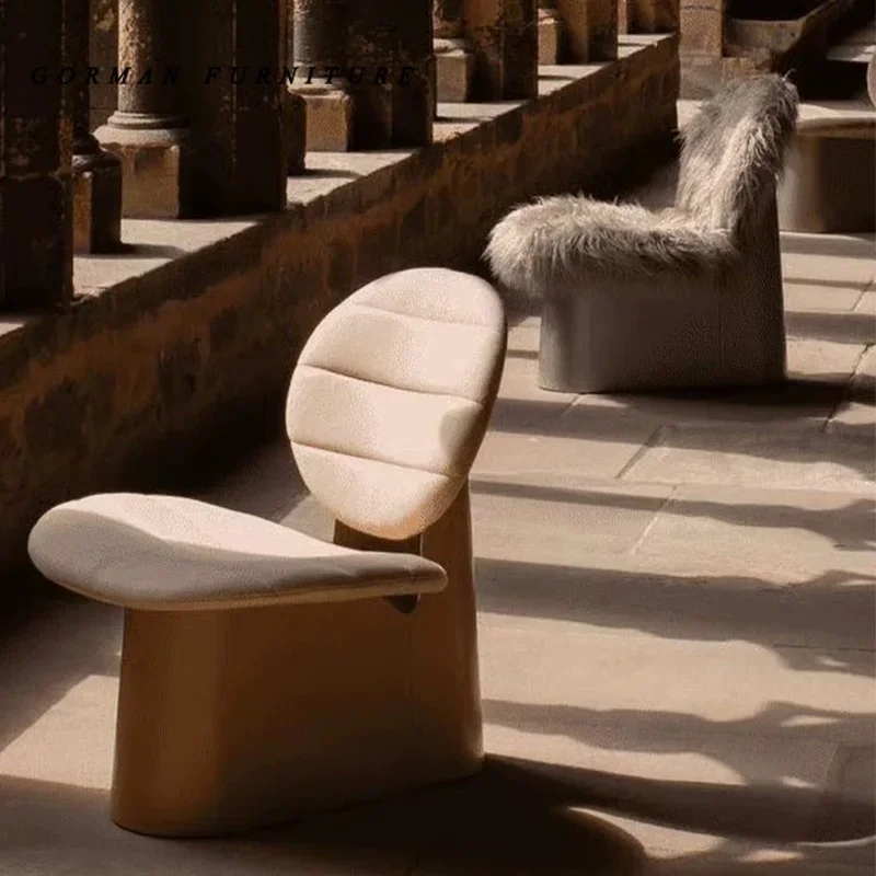 Modern luxury lounge chair, leather stainless steel lounge chair, dressing chair, for living room and bedroom