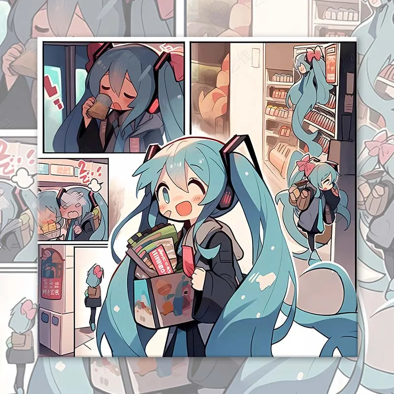 Acrylic Paint By Numbers Hatsune Miku Painting By Numbers on Canvas Coloring By Number for Adults Paint Digital Art