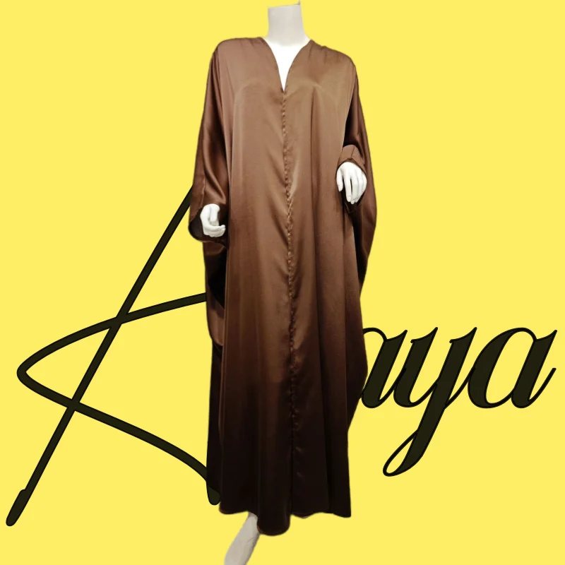 Abaya Jacket Fashion Soft Wrought Bat Sleeve Solid Color Design Women's Robe 2025 Spring New