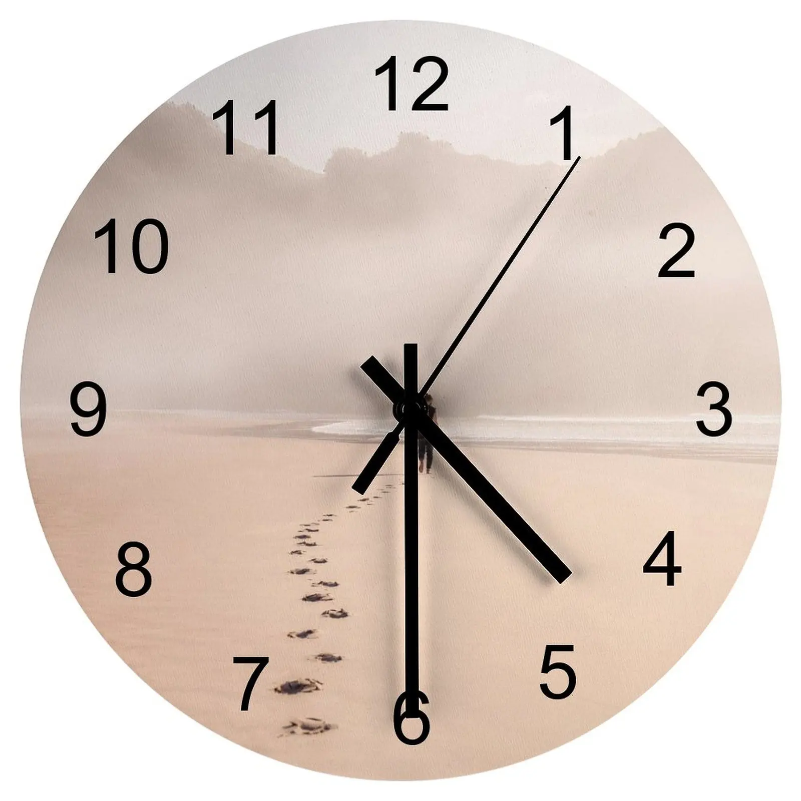 

Indoor Wall Clock desert wind back view Clocks 12 inch Mute Fashion Round Durable Energy Efficient Modern