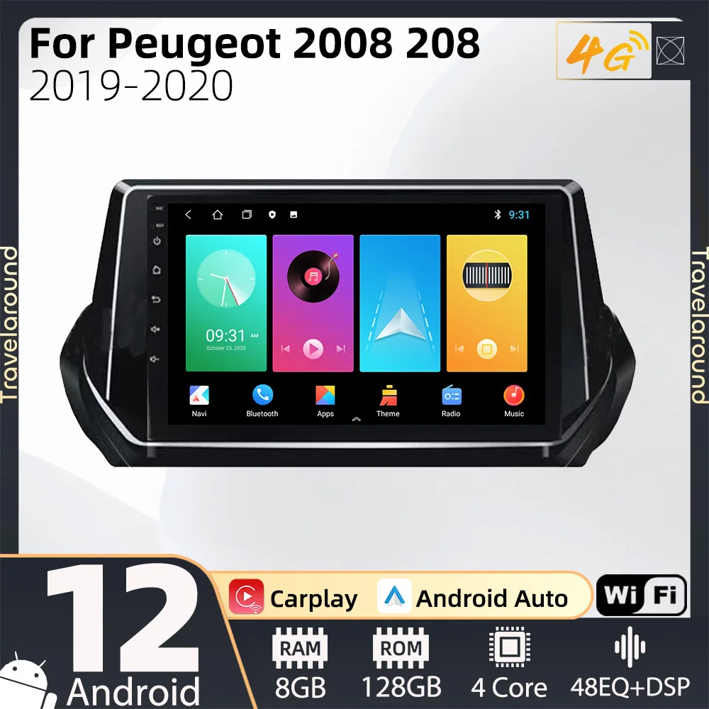 

Car Stereo for Peugeot 2008 208 2019-2020 2 Din Android Car Radio Multimedia Player Navigation GPS WIFI Head Unit Autoradio