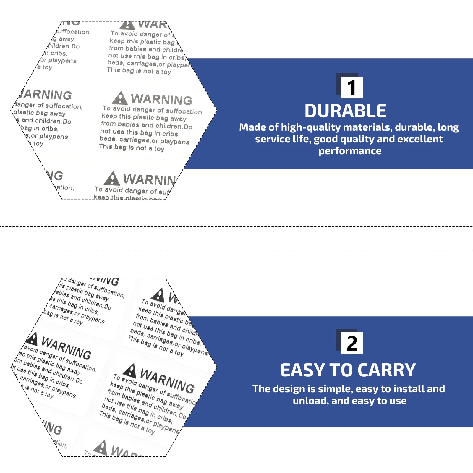 

1 Roll Suffocation Warning Clear Durable Adhesive Label For Safety Packaging Suffocation Sticker Roll Choking Warning