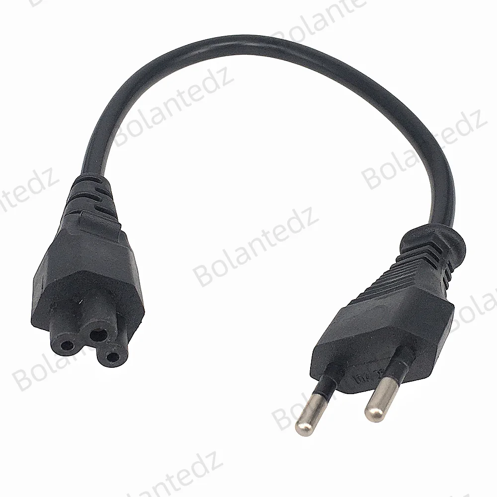 Bolantedz 1/2/5pcs 2pin Male Plug to IEC 320 C5 Adapter Cable For Notebook Power Supply,EU Power Adaptor Cord