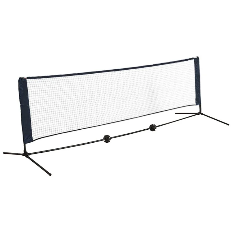 Portable folding and movable standard badminton net frame for outdoor and indoor tennis net competitions