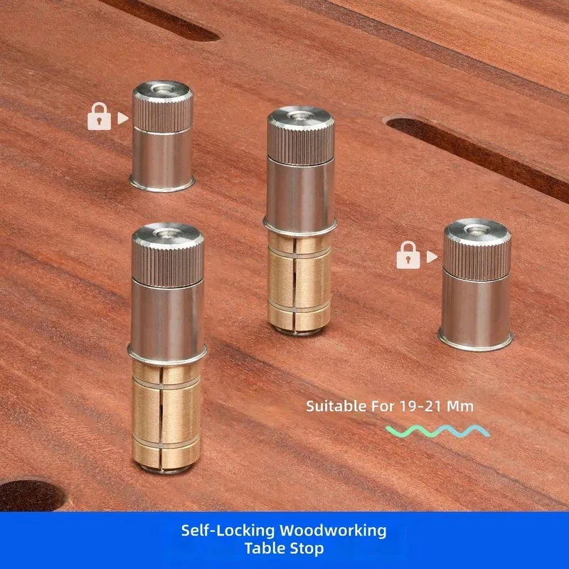 Stainless Steel Woodworking Table Hole Positioning Pin MFT Table Card Expansion Fast Locking Backer Block for Precision