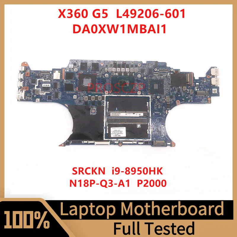 

L49206-601 L49206-001 L50791-601 For HP ZBOOK X360 G5 Laptop Motherboard DA0XW1MBAI1 W/SRCKN I9-8950HK CPU P2000 100% Tested OK