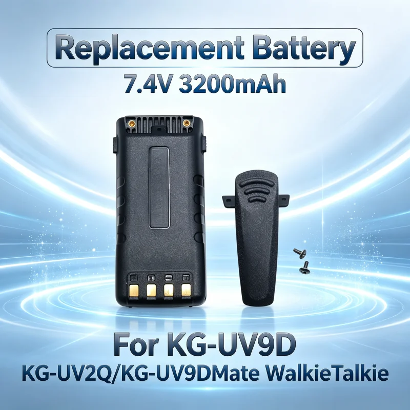 KG-UV9D Plus Replacement Battery Type-C Charging 7.4V 3200mAh Battery for KG-UV9D KG-UV2Q/KG-UV9DMate WalkieTalkie High Capacity