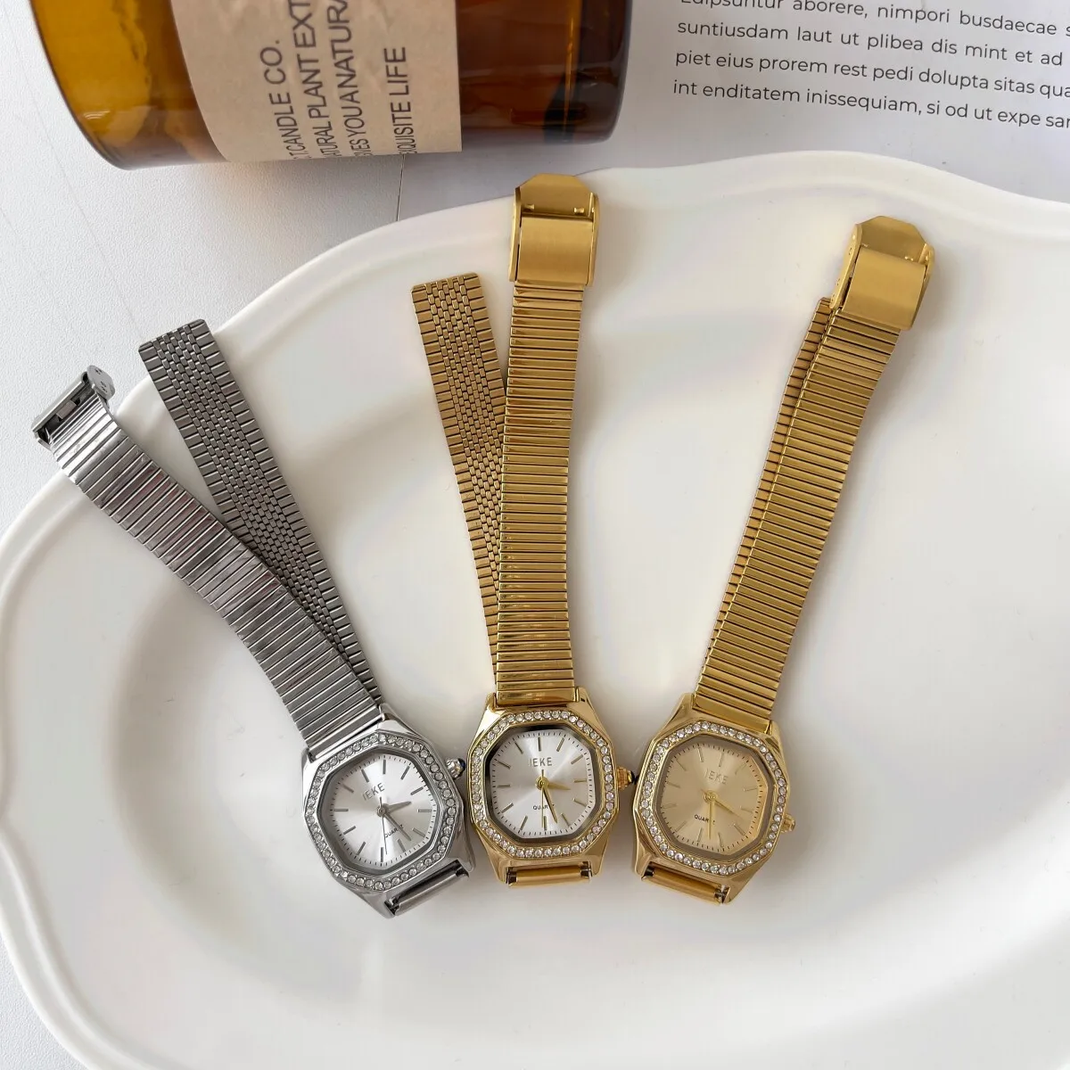 Women'S Watch, High-End FeelStainless Steel StrapElegant And Simple Quartz Movement Square Dial Suitable For Students And Women.