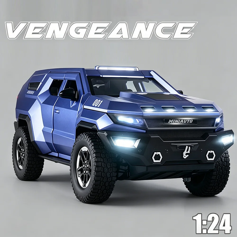 

1:24 Rezvani Motors Lada Niva Miniature Model Alloy Diecast Car Toys Four Wheel Suspension Sound Light Pull Back Vehice Kid Gift