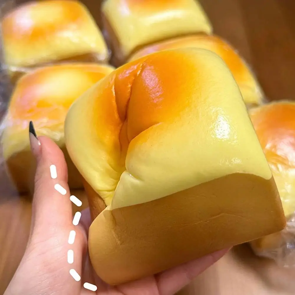 Thick Grilled Cheese Bread Squishy, Buttery Slow Rise Toy, Realistic Bread-Textured Squeeze Toy, Great for Desk Play & Carnival