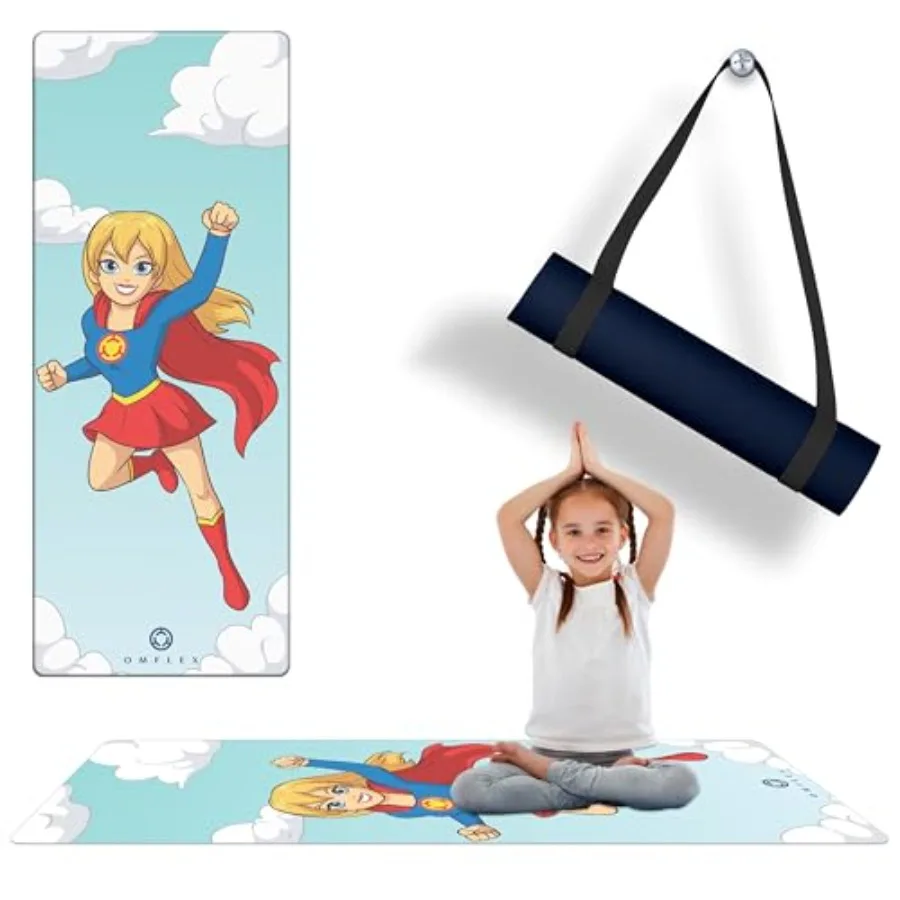 

Yoga Mat with rying Strap 60"x24" Non-Slip Premium Exercise Mat for 3mm Thick Non-Toxic PVC-Free Play Mat for and Designs