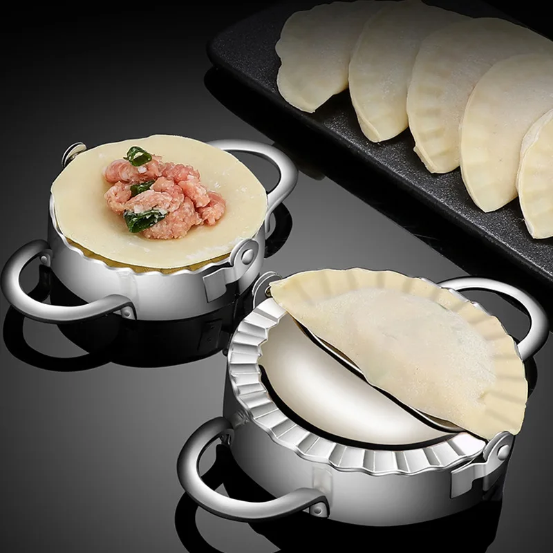 Round Dumpling Maker Stainless Steel Dough Cutter Skin Slicer Machine DIY Jiaozi Ravioli Pie Pastry Mold Kitchen Baking Tools