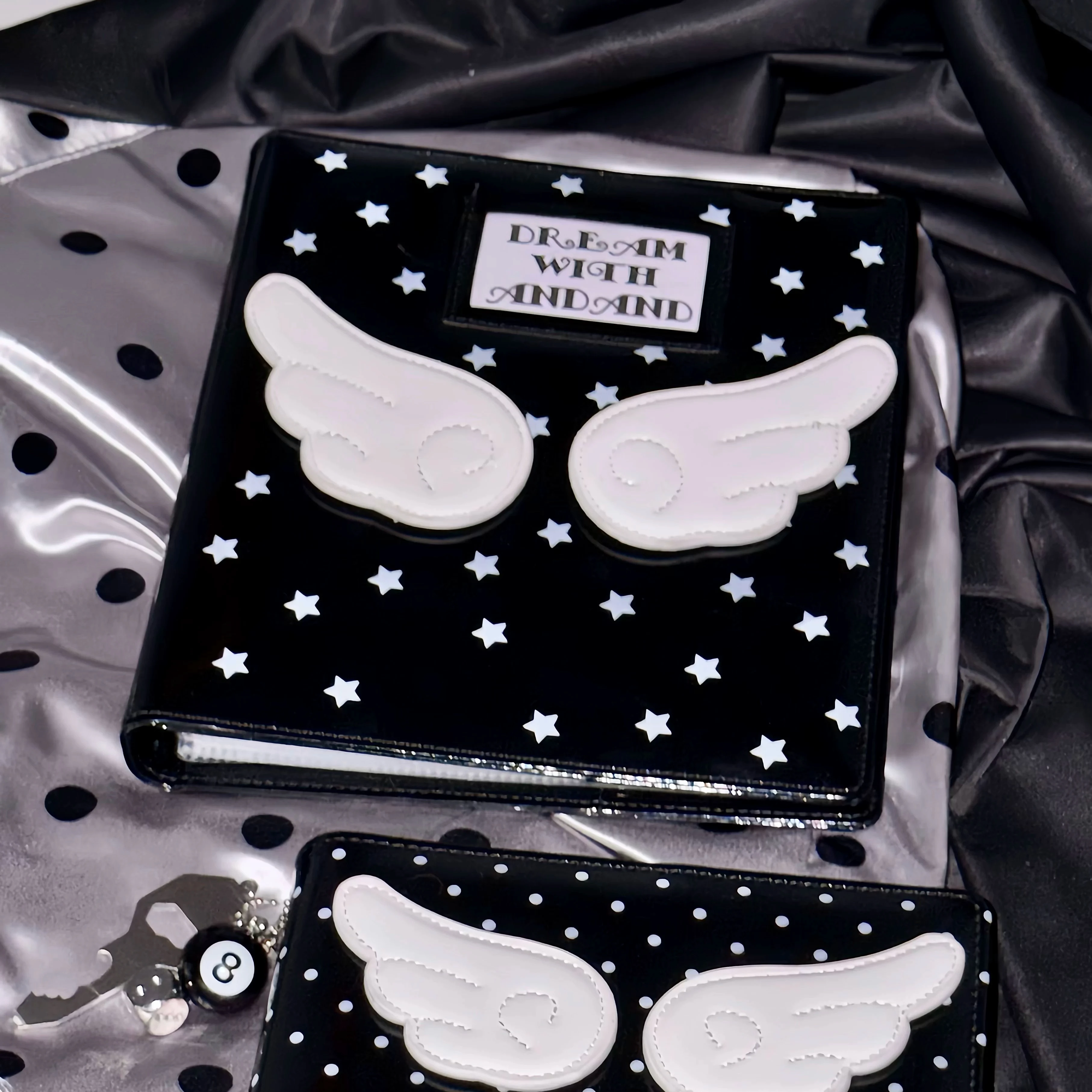 Star Wings Big A5 Leather Photo Album, Loose-Leaf Binder for Polaroid Postcards Small Cards, K-pop Fan Memorabilia Storage